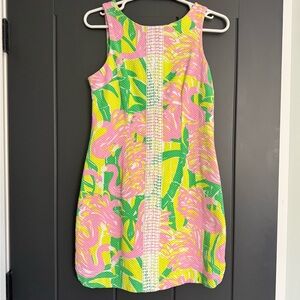 Lilly Pulitzer Pink and Green Textured Cotton Dress